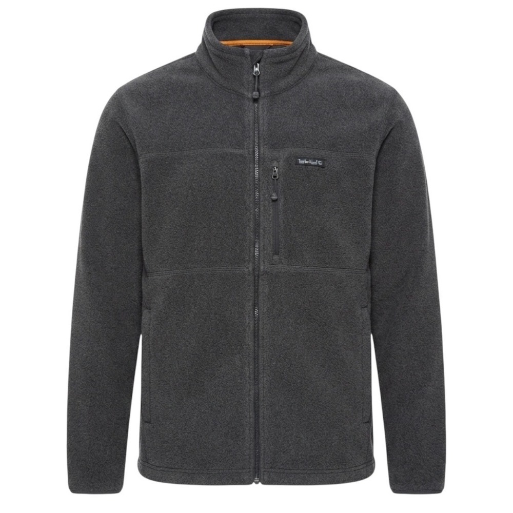 Timberland Mens XXL Full Zip Up Fleece Mock Neck Jacket Dark Gray